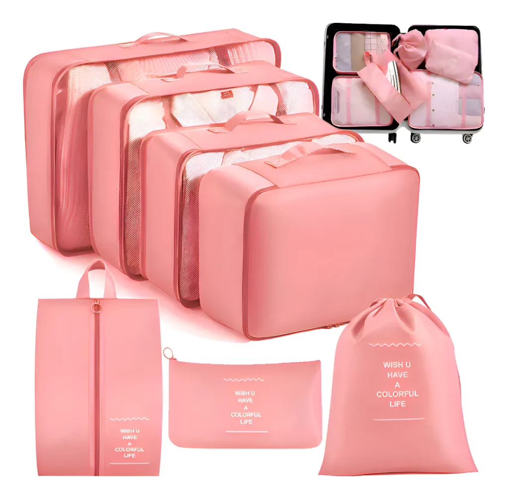 Kit Necessaire Organizador Viagem 7 Peças Impermeável